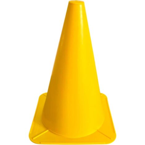 Plot en plastique cône de signalisation 24cm Support Entraînement Football Marquage Circulation Sport Jeux Barrière Parcours Canin Agility, jaune
