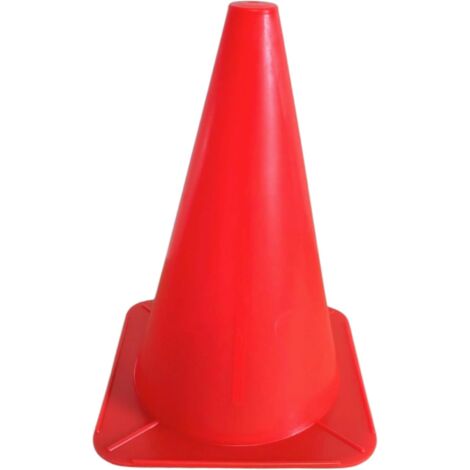 Plot en plastique cône de signalisation 24cm Support Entraînement Football Marquage Circulation Sport Jeux Barrière Parcours Canin Agility, rouge fluo