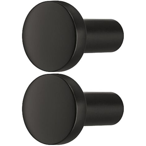 2x Bouton de meuble rond Ø 20mm en alliage zingué Placard Tiroir Porte Poignée Elegant Design Cuisine Salle de bain, noir laqué mat (1/3)