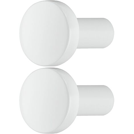 2x Bouton de meuble rond Ø 20mm en alliage zingué Placard Tiroir Porte Poignée Elegant Design Cuisine Salle de bain, blanc pur RAL 9010 (1/3)