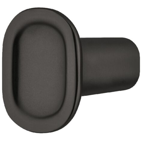 Bouton de meuble style moderne design en alliage zingué 24x29mm Placard Tiroir Porte Poignée, noir mat (1/3)