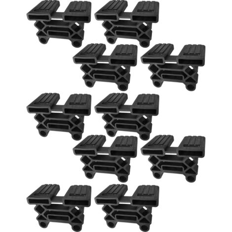 Cyclingcolors – Lot de 10 supports de latte triple pour sommier 38 x 8 mm – Embout long flexible – Plastique de qualité pour usages intensifs – Noir (1/5)