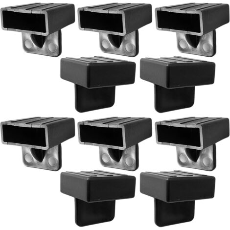 10x Support de latte simple pour sommier 36 x 8 mm Plastique Embout à Agrafer Visser Lit Meuble Flexible Latte, Noir