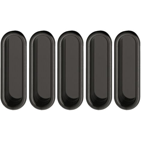 Cyclingcolors – Poignée coquille à encastrer 78x26mm en plastique – Lot de 5 – Résistante aux chocs – Pour meubles et cuisines – Couleur noire