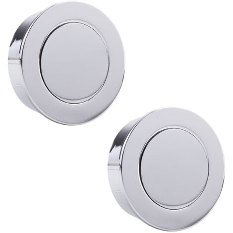 Cyclingcolors – Poignée coquille ronde Ø40mm – 2x à encastrer avec clapet à pression – Finition chrome brillant – Pour portes coulissantes en zamac