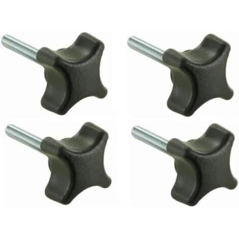 Cyclingcolors – Lot de 4 vis étoile M6 x 45 – Tête moletée en plastique – Tige en acier galvanisé – Résistance accrue pour applications professionnelles (1/2)