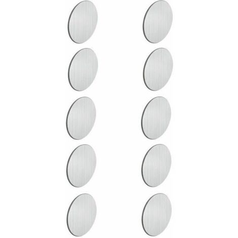 10x cache vis autocollant adhésif couleur aluminium gris diamètre 13mm