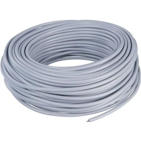 Rouleau de 5 mètres fil électrique 0,75mm² cuivre gris câble souple faisceau