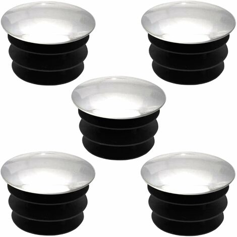 5x embout de tube rond rentrant 18 mm plastique chromé argent chaise meuble décoratif - Silver