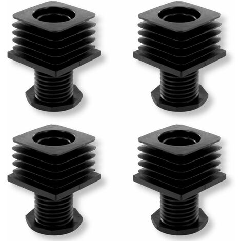 4x embout rentrant carré 25 x 25 mm ajustable idéal réglage pied meuble chaise étagère