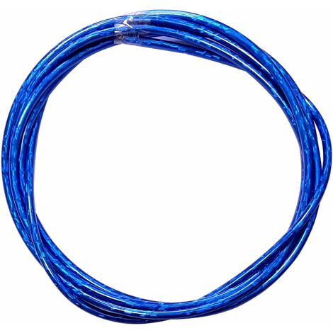 Gaine de câble acier universelle bleu laser irisé diamètre 5mm longueur 3m avec insert plastique protection frein gaz