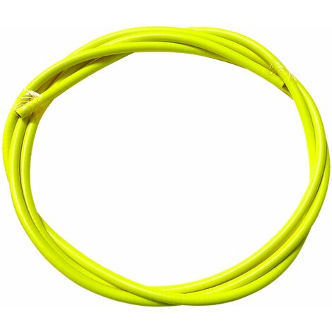 Gaine de câble acier universelle jaune fluo diamètre 5mm longueur 3m avec insert plastique protection frein gaz