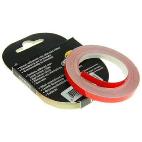 Liseret autocollant 9mm x 10m rouge carénage jante décoration pneu bricolage