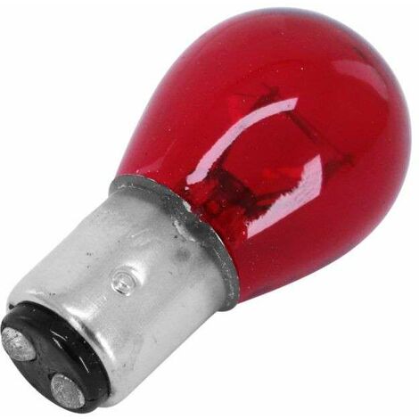 10 Ampoules 12V 5W BA15S Rouge - Feu Arrière Moto/Scooter