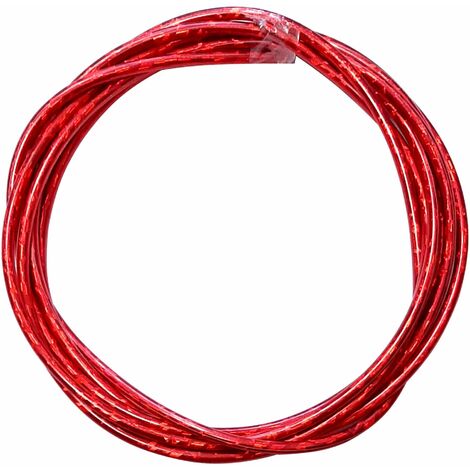 Gaine de câble acier universelle rouge laser irisé diamètre 5mm longueur 3m avec insert plastique protection frein gaz