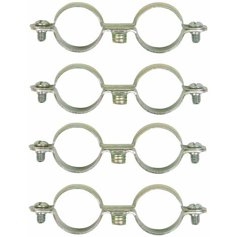 4x collier double de fixation murale 14mm plomberie raccord tuyau tube maintien