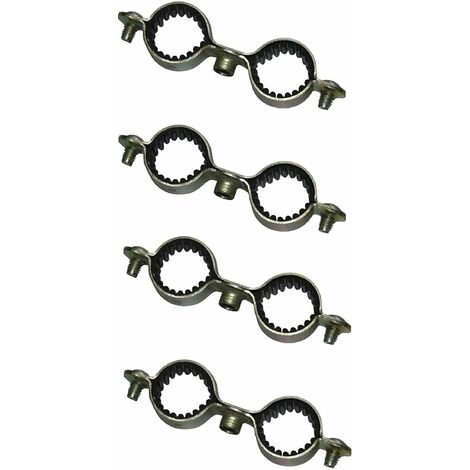 4x collier double de fixation murale 20mm isophonique caoutchouc plomberie raccord tuyau tube