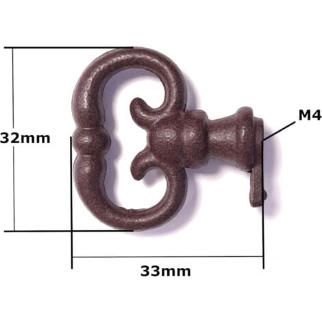 fausse clé de meuble anglaise aspect rouille ancien serrure décoration rustique vintage clef