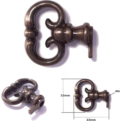 fausse clé de meuble anglaise laitonné vieilli ancien serrure décoration rustique vintage clef