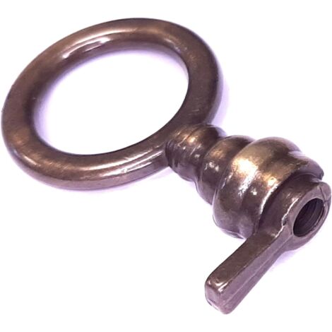 fausse clé de meuble ancien serrure décoration rustique vintage clef zamak (ronde-laitonné vieilli)