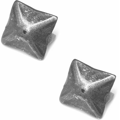 2x clou décoratif tête carré 2 pointes vintage acier fer aspect bronze ancien rustique meuble pointe, 20x20mm