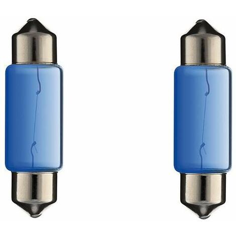 2x ampoule 12V 5W SV8,5 10x36mm bleu navette voiture moto remorque tracteur