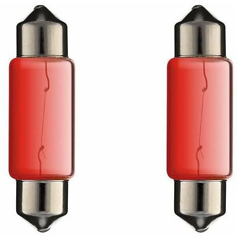 2x ampoule 12V 5W SV8,5 10x36mm rouge navette voiture moto remorque tracteur