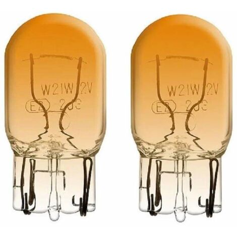 2x ampoule 12V 21W T20 W3X16q orange wedge voiture moto remorque tracteur universel éclairage lumière
