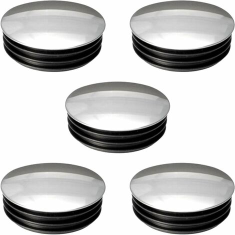 5x embout de tube rond rentrant 60 mm plastique chromé argent chaise meuble décoratif