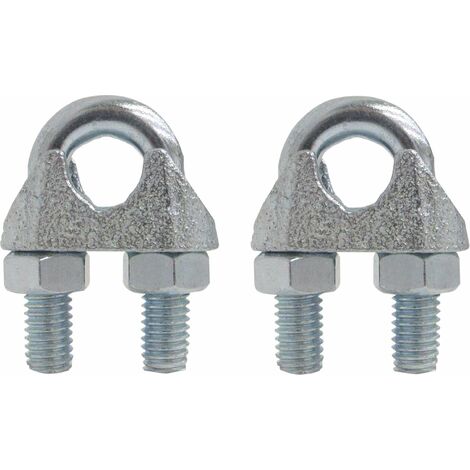 2x serre câble étrier 16mm 5/8 acier universel U clip A = 29mm, B = 63mm, filetage M12 (1/2)