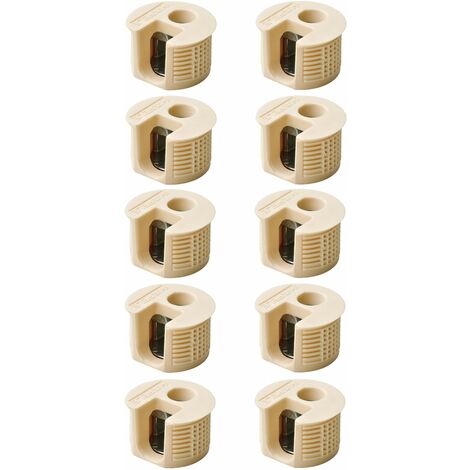 Cyclingcolors – Lot de 10 boîtiers excentriques 15mm – Assemblage plastique avec insert acier – Pour épaisseur bois 19mm – Connecteur meuble beige (1/2)