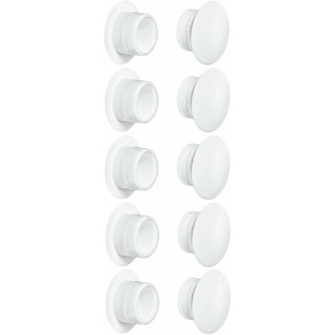 Cyclingcolors – Lot de 10 bouchons blancs en plastique diamètre 10mm – Cache vis pour meubles – Finition esthétique et protection trous