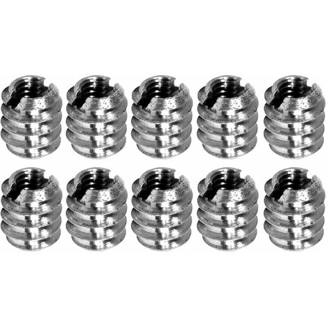 10x manchon à visser sans collerette écrou avec fente de vissage acier zingué, M8x18mm
