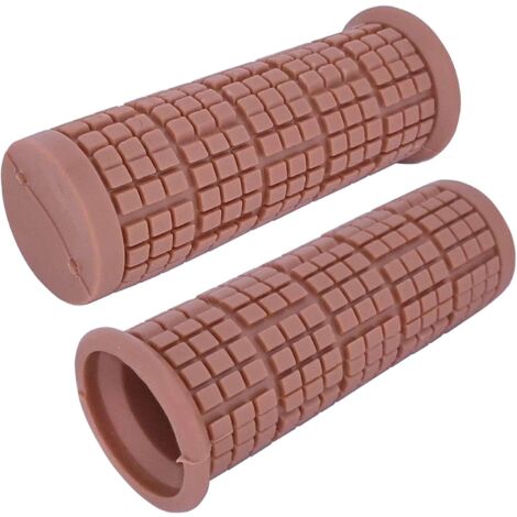 Paire de poignée vélo antidérapante diamètre 22mm longeur 110mm universelle application multiple brouette diable, marron