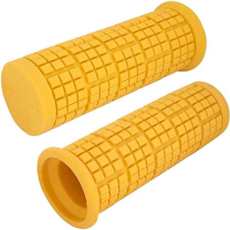 Paire de poignée vélo antidérapante diamètre 22mm longeur 85mm universelle application multiple brouette diable, jaune