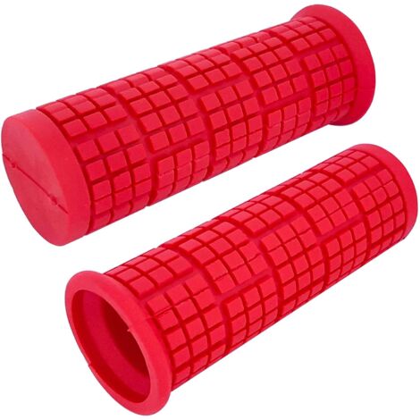 Paire de poignée vélo antidérapante diamètre 22mm longeur 110mm universelle application multiple brouette diable, rouge