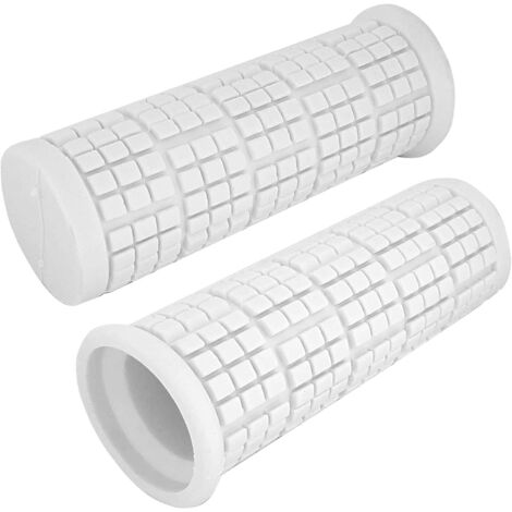 Paire de poignée vélo antidérapante diamètre 22mm longeur 85mm universelle application multiple brouette diable, blanc