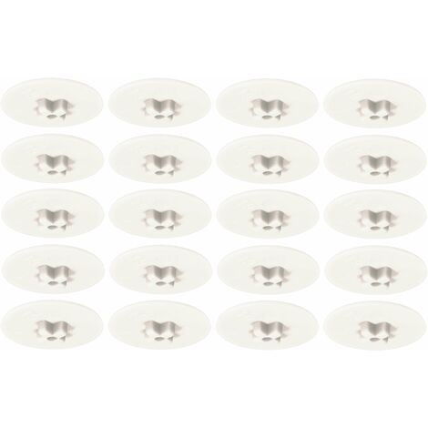 20x cache vis empreinte cruciforme ou plate blanc tête plate 17mm plastique capuchon protection ferrure assemblage meuble (1/3)