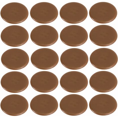 Cyclingcolors – Lot de 20 caches vis marron 17mm – Plastique – Empreinte cruciforme ou plate – Protection ferrure pour assemblage meuble