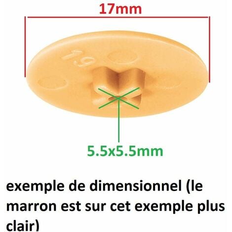 20x Cache Vis En Plastique Cruciforme 11,5mm Pozidriv Pz2 Capuchon Protection Meuble Universel Beige Pommier 58937734