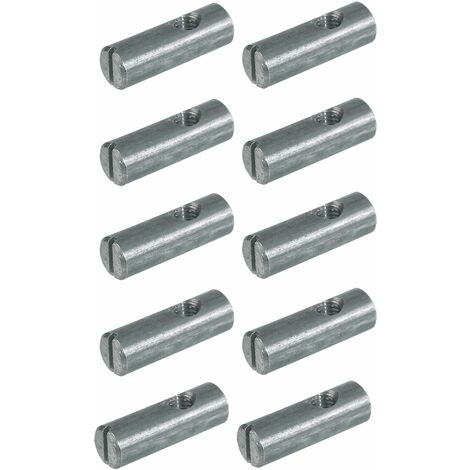 Cyclingcolors – Lot de 10 goujons d'assemblage M6 – Longueur 14mm, diamètre 8mm – Acier pour meubles bois – Connecteurs lits, tables, chaises, étagères