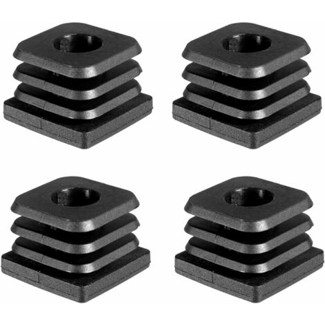Cyclingcolors – 4x Embout de tube rentrant carré 30x30mm – Charge maximale 200kg – Taraudé M8 – Pour tubes 1.5 à 2mm – Plastique PA noir