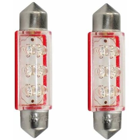 2x Ampoules Navette 12V 5W - Culot SV7 - 8x28mm - Pour Plafonnier, Boîte à Gants & Feux De Plaque