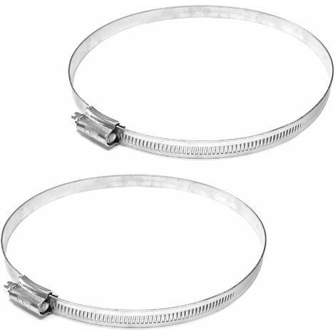 2x Collier de serrage à crémaillère diamètre 130-150mm largeur 11,7mm bande non perforée bords arrondis durite tuyaux boyau flexible