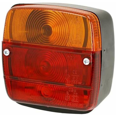Feu arrière carré universel 12V ou 24V lanterne 4 fonctions 108 x 103mm voiture remorque camion tracteur phare éclairage