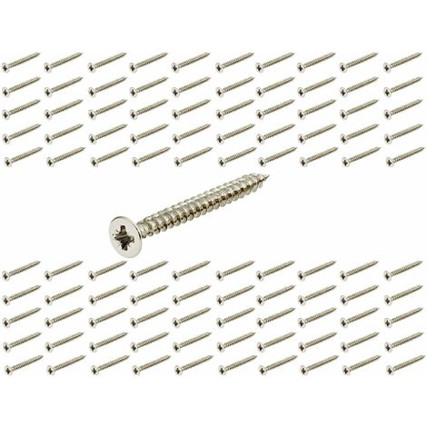 100x vis cruciforme M5 x 20mm filet complet acier pozidrive bois meuble bricolage (1/2)