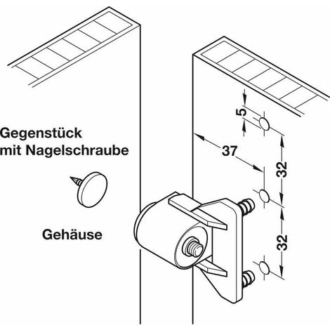 2x Loqueteau magnétique rectangulaire avec contre plaque acier
