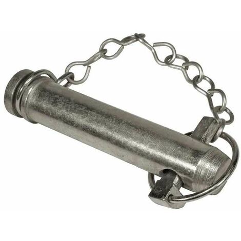 Axe d'attelage avec chaine et goupille diamètre 25,4mm x longueur 103mm barre supérieure remorque tracteur camion machine agricole piton broche chape