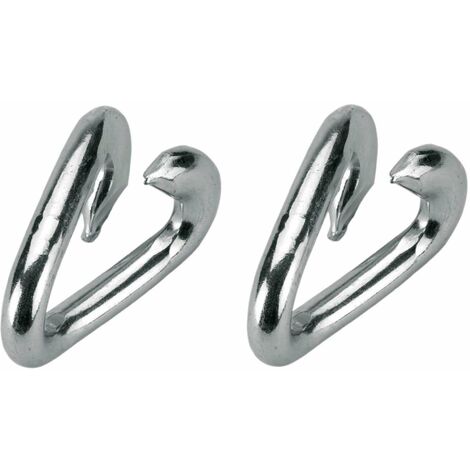 2x Maillon de sécurite 10mm fausse maille acier ouvert chaîne câble corde attache spirale