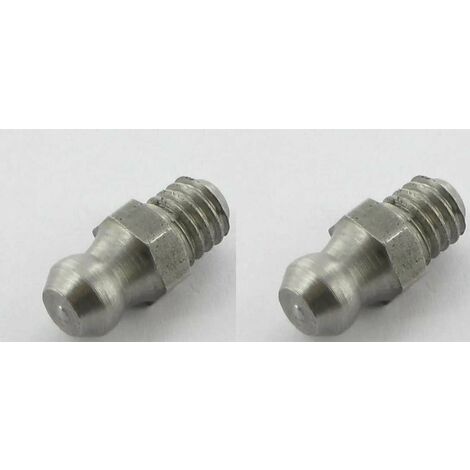 2x graisseur droit M6 angle 180° inoxydable embout graissage pompe à graisse manuelle hydraulique tracteur engin agricole tractopelle